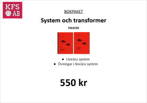 Bokpaket FMAF05 System och transformer