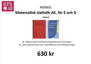 Bokpaket FMSF20 Matematisk statistik
