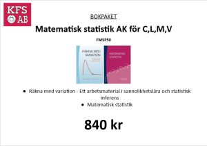 Bokpaket FMSF50 Matematisk statistik, allmän kurs