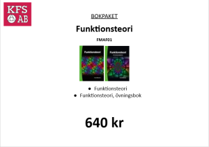 Bokpaket FMAF01 Funktionsteori