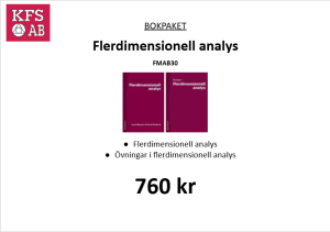 Bokpaket FMAB30 Flerdimensionell analys