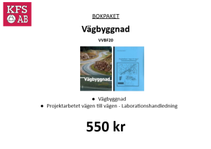 Bokpaket VVBF20 Vägbyggnad