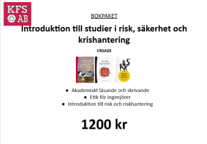 Bokpaket VRSA05 Introduktion till studier i risk, säkerhet och krishantering