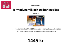 Bokpaket MMVF01 Termodynamik och strömningslära
