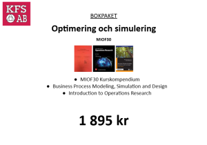 Bokpaket MIOF30 Optimering och simulering