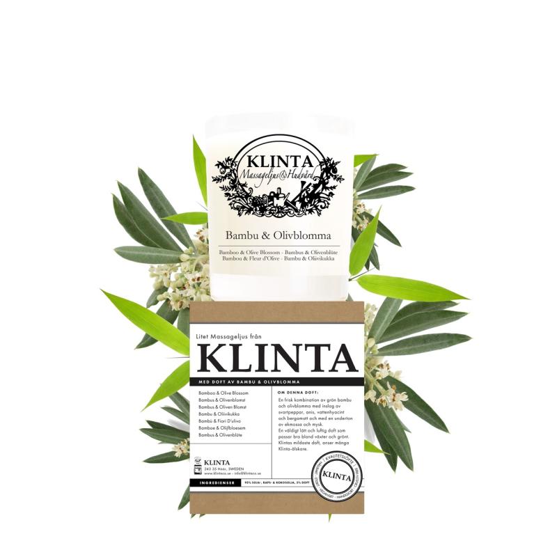 Doftljus & Massageljus Bambu & Olivblomma  Brinntid 18h