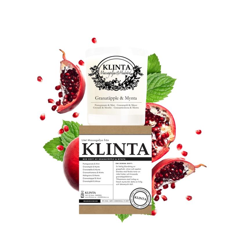 Doftljus & Massageljus Granatäpple & Mynta  Brinntid 18h