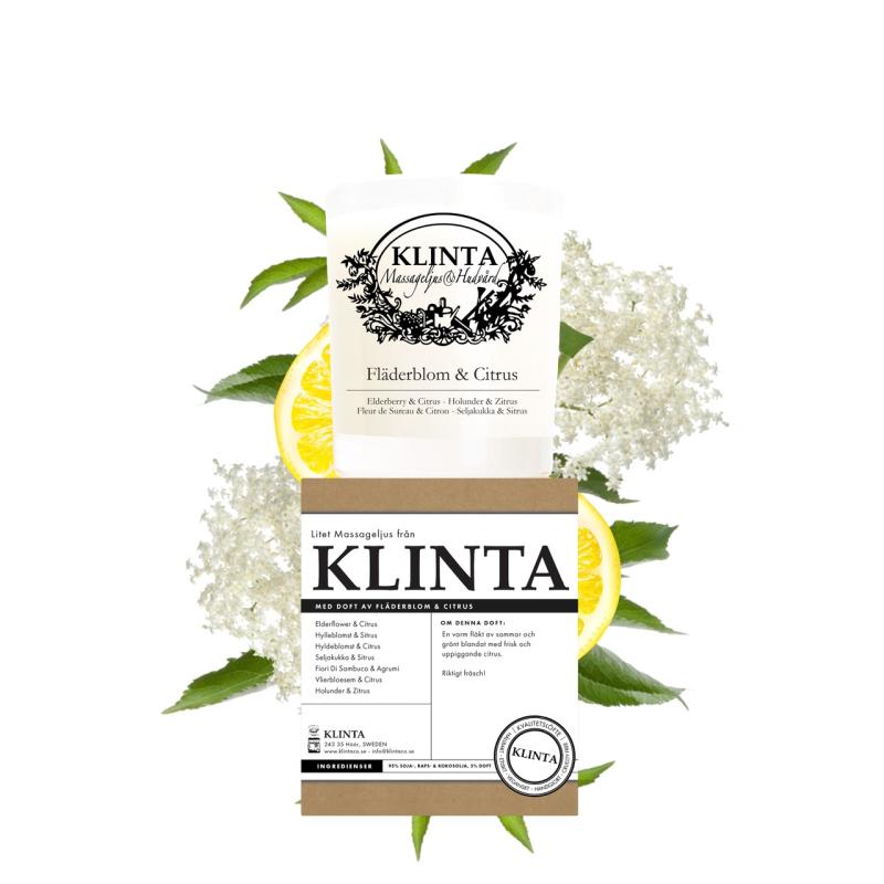 Doftljus & Massageljus Fläderblom & Citrus Brinntid 18h
