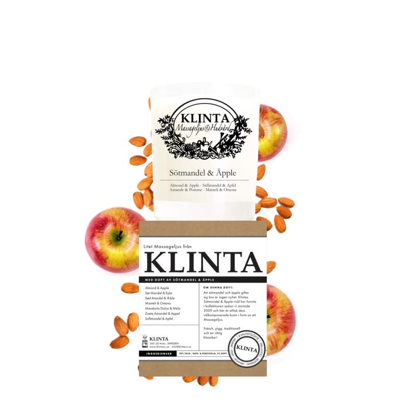 Doftljus & Massageljus Sötmandel & Äpple Brinntid 18h