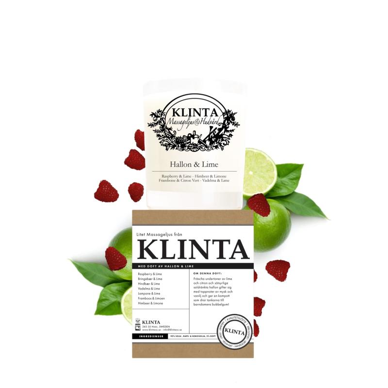 Doftljus & Massageljus Hallon & Lime  Brinntid 18h
