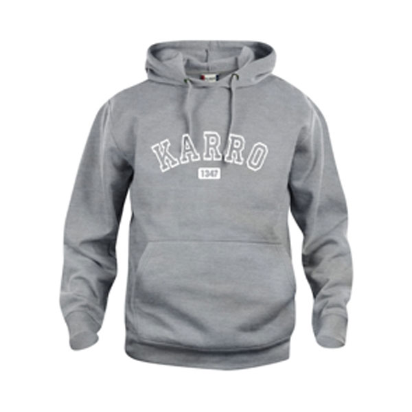 Hood med KARRO-tryck grå
