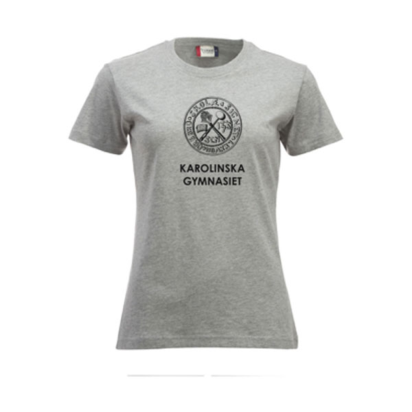 T-shirt grå stort tryck dam