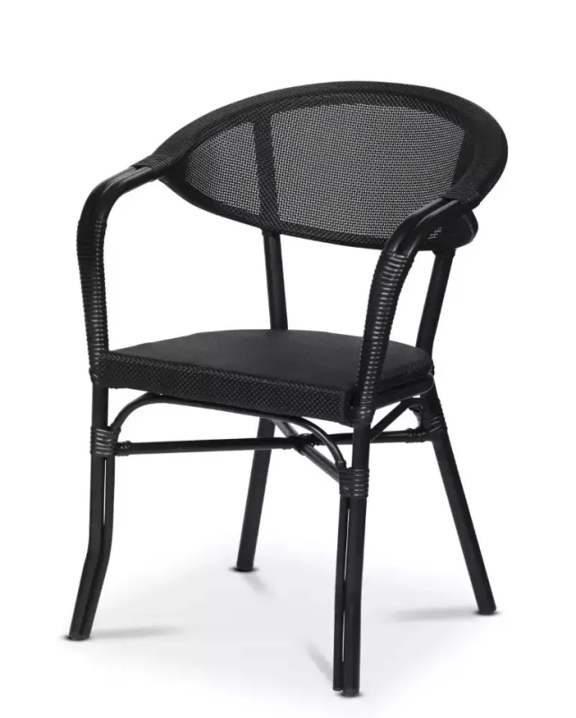 Monaco karmstol, svart/ svart