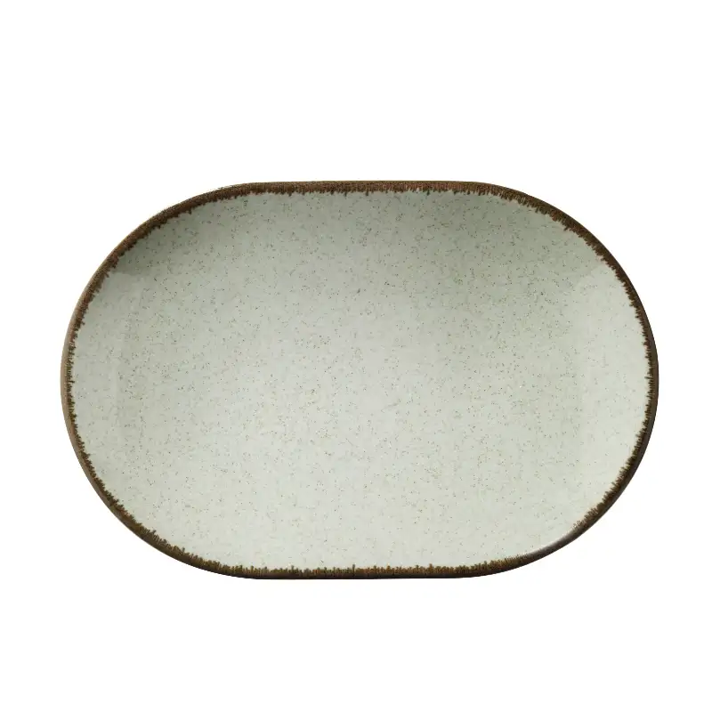 Tallrik Pearl Colorx oval 32cm grön