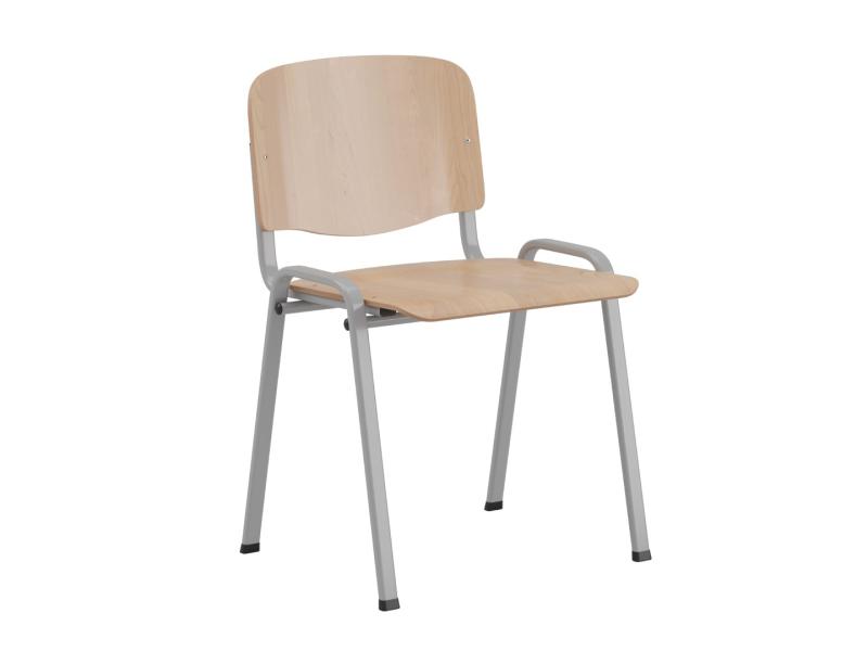 Sofie, stapelbar stol, björk plywood, silvergrått stativ