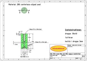 Axel infästning vippcylinder/komfortled M46,M56