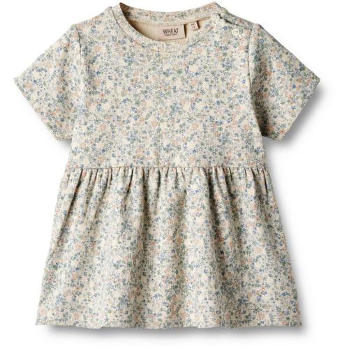 Jersey dress S/S Anna - Sandshell mini flowers baby