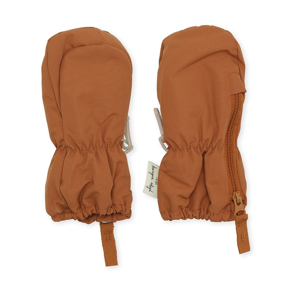 Nohr baby snow mittens - Leather brown