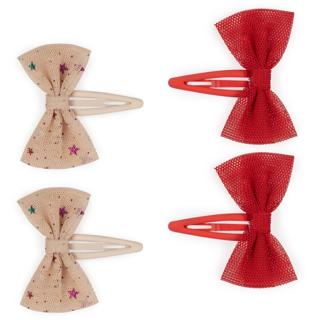 4-pack Tulle bowie hair clips