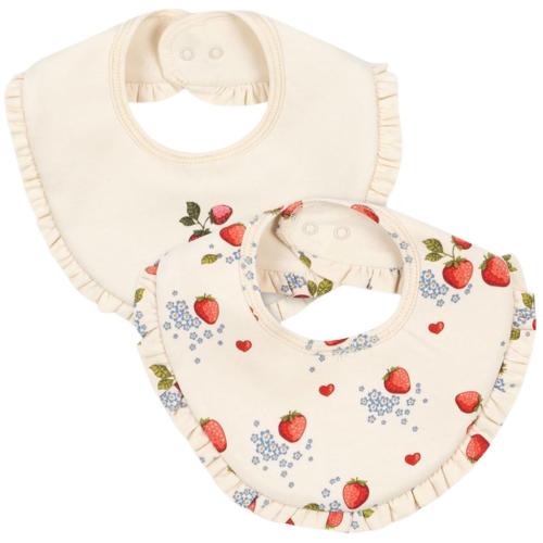 Basic frill bib, 2-pack - Marmalade mix