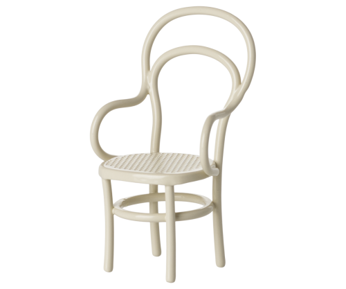 Maileg – Vit caféstol i metall för möss, vintage