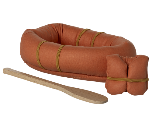 Maileg – Gummibåt med flytväst och paddel, för möss