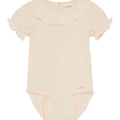 Body med spetskrage - naturvit