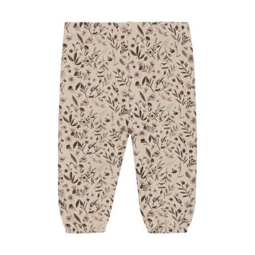 Sweatpants - Beigegrå med Blommor