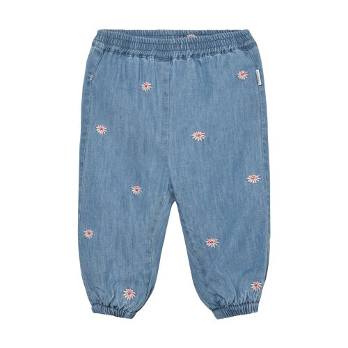 Jeansbyxa blommor baby