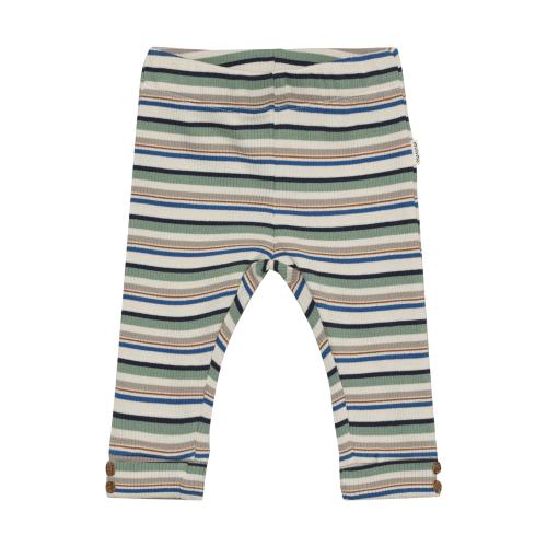 Leggings rib - randig grön