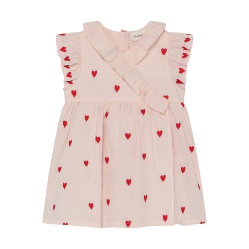 Klänning Hjärtan Bomullspoplin - Peach blush