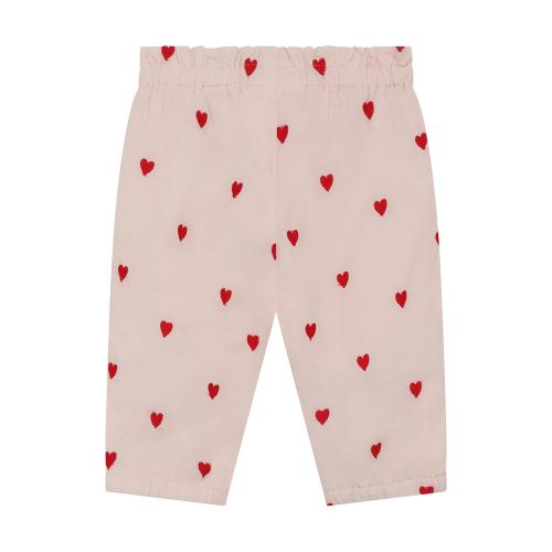 Byxor Hjärtan Bomullspoplin - Peach blush