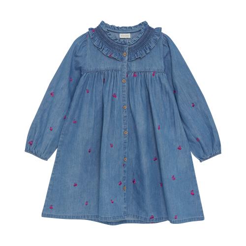 Jeansklänning - Körsbär