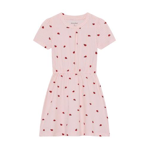 Klänning Nyckelpigor - rosa randig