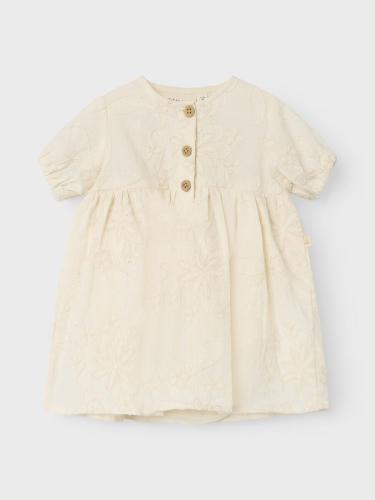 Klänning Lil, inbygd body - Turtledove - broderade blommor