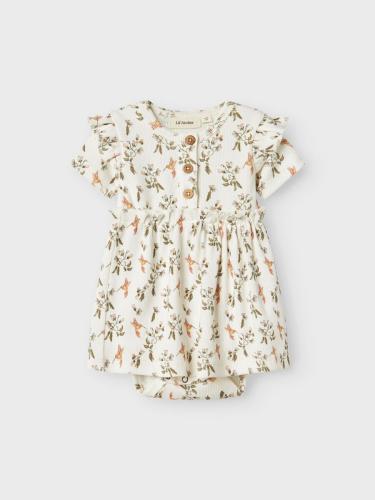 Klänning med body Lavo - blommor o fåglar