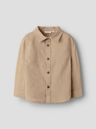 Långärmad skjorta - Beige/vit randig