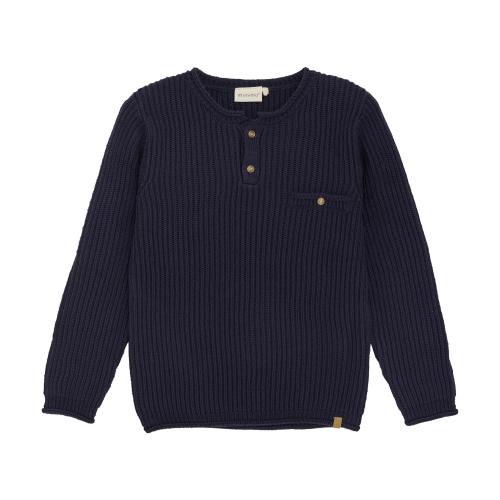 Stickad tröja - marinblå