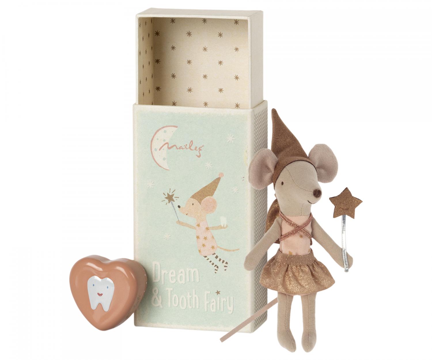 Tooth fairy, big sister mouse w. metal toothbox