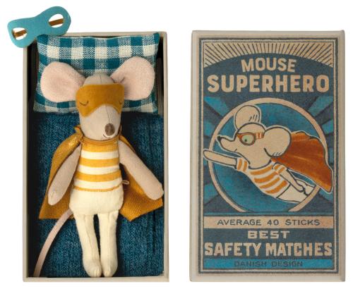 Super hero mouse, little brother in matchbox