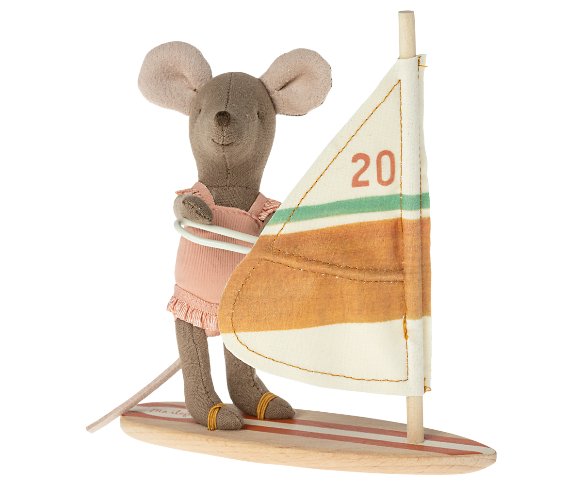 Maileg Mus - Lillasyster - Strandmus - Surfer