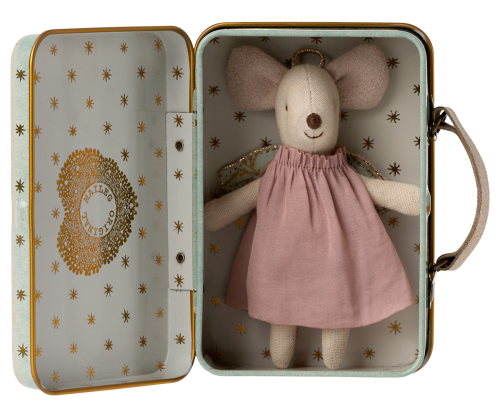 Maileg mus i resväska - skyddsängel