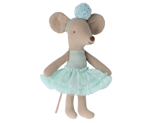 Lillasyster Ballerina mus Maileg – mint / ljus blå