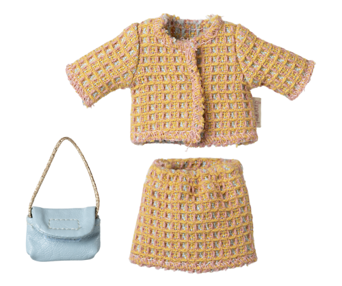 Maileg – Kläder till mamma mus, dress kostym med jacka och kjol samt handväska