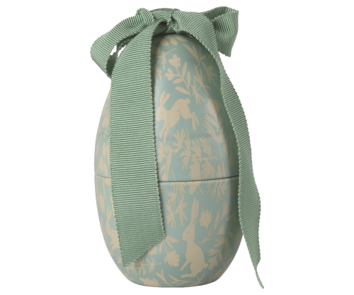 Maileg – Påskägg i dusty mint med rosett, litet