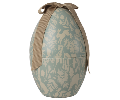 Maileg – Påskägg i dusty mint med rosett, medium