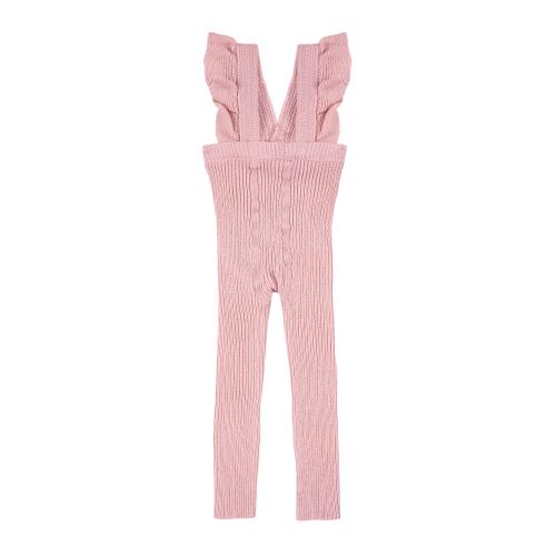 Leggings med hängslen och volanger, rosa palo