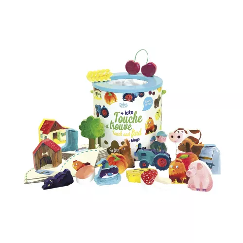 Känn och hitta - spel i trä - Bondgården - Vilac