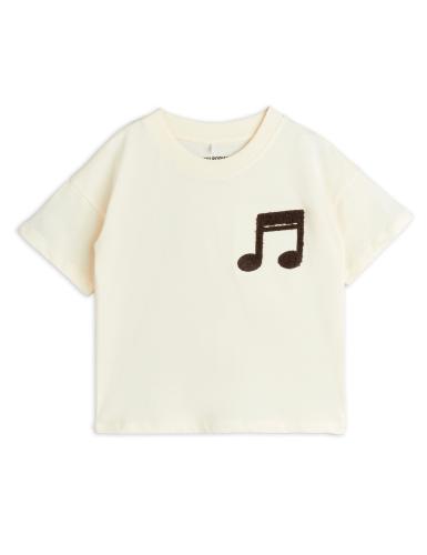 Note T-shirt, chenille - Off-white - MiniRodini