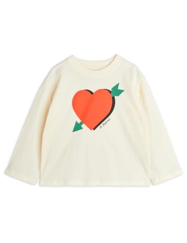 Arrowed heart långärmad - Off-white - MiniRodini